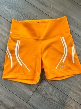 Adidas Stella McCartney HEAT.RDY Orange Bike Shorts Large Reflective Zip Pocket